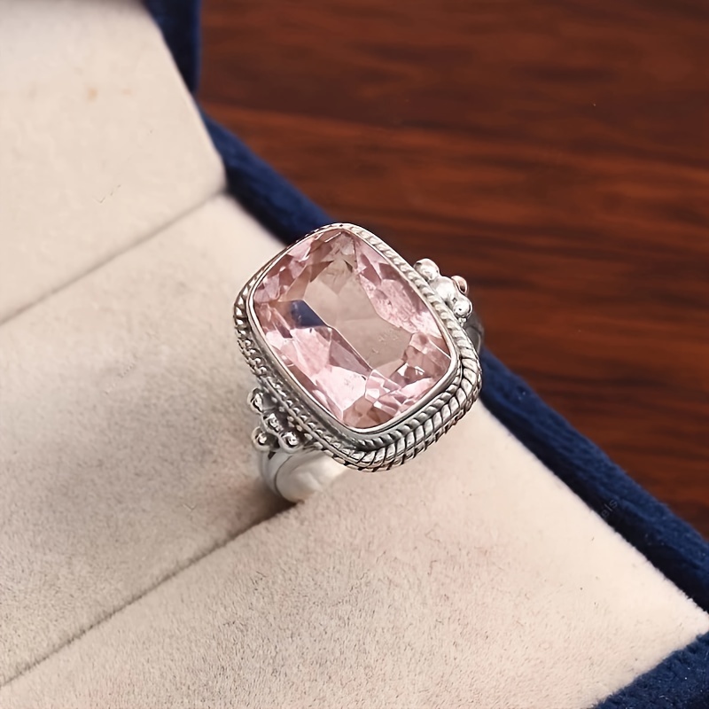 Retro CZ Rectangular Ring for Women